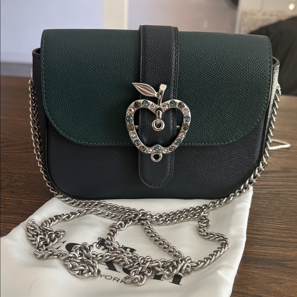 Coach Gemma Crossbody in Colorblock Forest Midnight Navy w/ Apple Buckle - Picture 4 of 11